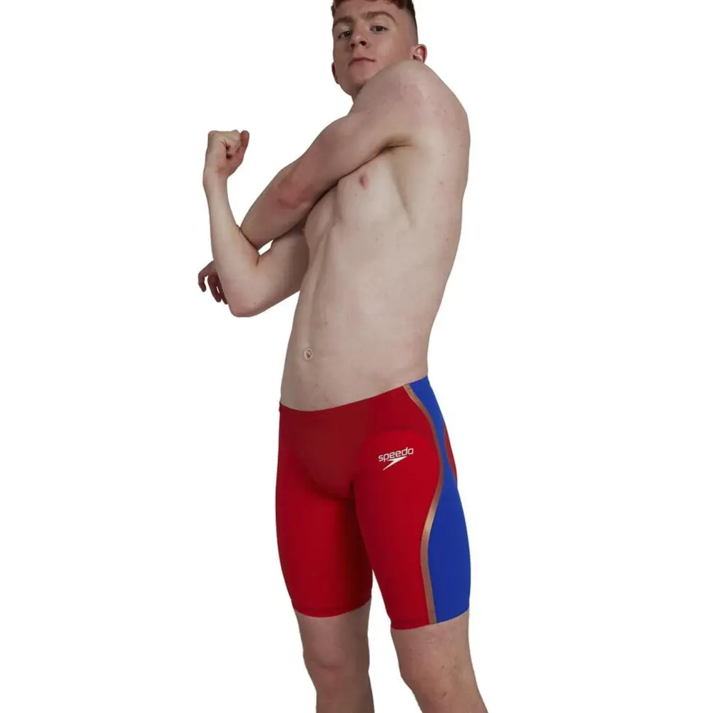 Speedo Fastskin LZR Pure Intent Jammer - Red / Blue - Image 3