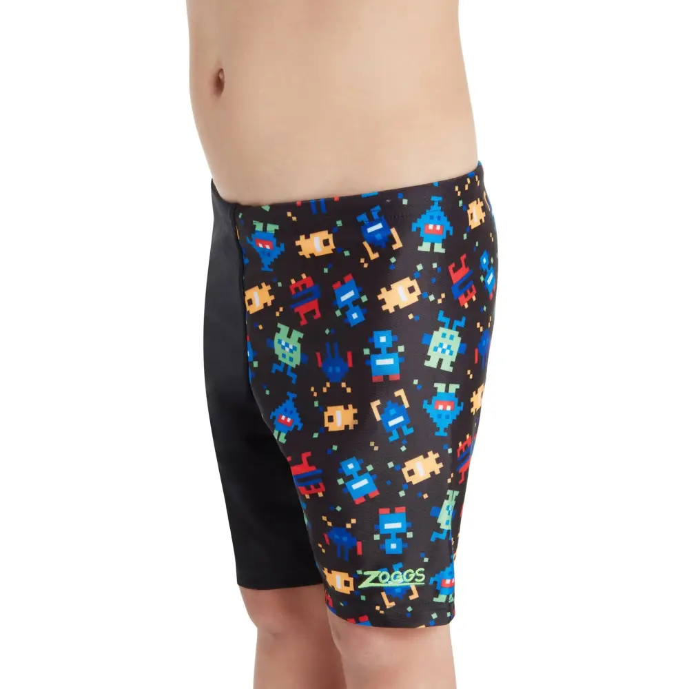 Zoggs Tots Boys Pixel Monsters Mid Swim Jammer - Black/Multi - Image 3