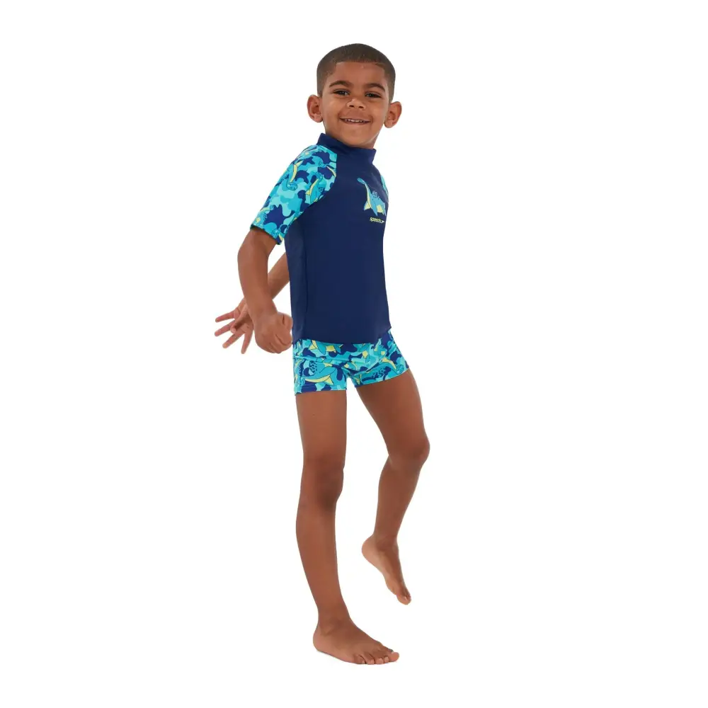 Speedo Tots Boys Printed Sun Protection Set - Blue - Image 6