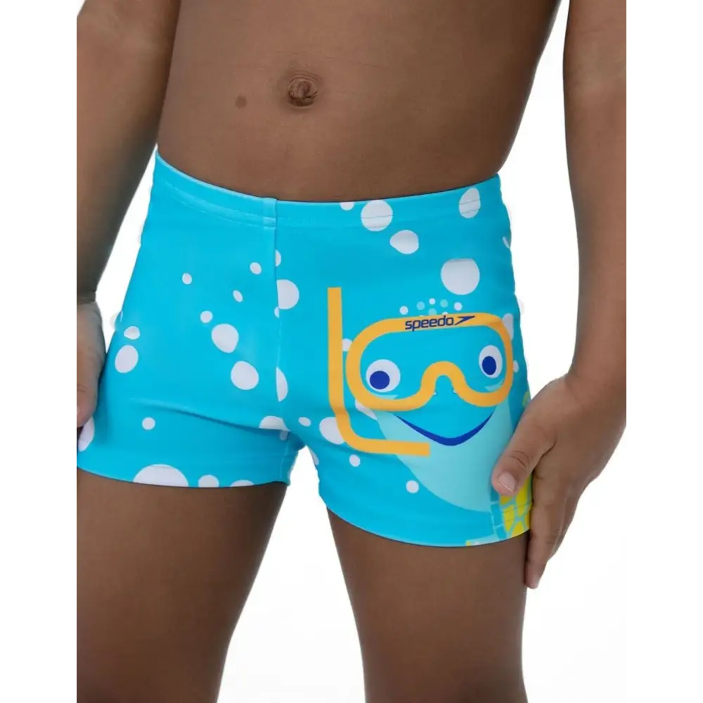 Speedo Tots Boys Tommy Turtle Placement Aquashorts - Aqua Blue - Image 6